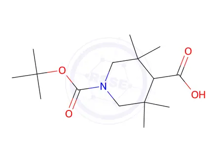 Chemical structure of 1-[(tert-butoxy)carbonyl]-3,3,5,5-tetramethylpiperidine-4-carboxylic acid