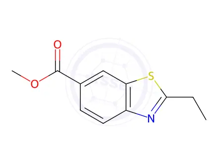 Chemical structure of 6-Benzothiazolecarboxylicacid,2-ethyl-,methylester(8CI,9CI)