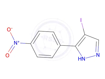 Chemical structure of 4-iodo-3-(4-nitrophenyl)-1H-pyrazole