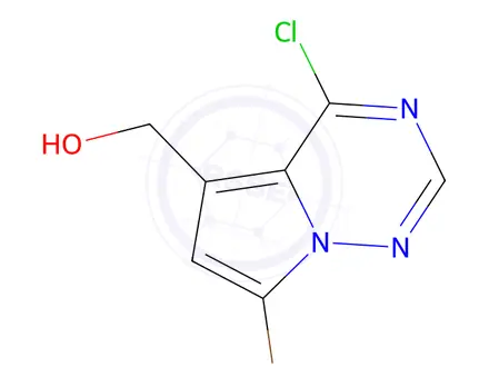 Chemical structure of (7-Bromo-4-chloropyrrolo[2,1-f][1,2,4]triazin-5-yl)methanol