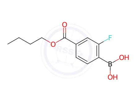 Chemical structure of (4-(Butoxycarbonyl)-2-fluorophenyl)boronic acid