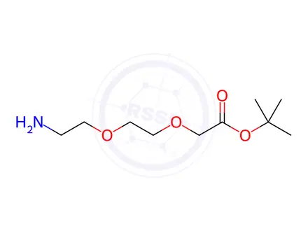 Chemical structure of Acetic acid, 2-[2-(2-aminoethoxy)ethoxy]-, 1,1-dimethylethyl ester