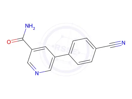 Chemical structure of 5-(4-Cyanophenyl)nicotinamide