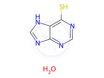 Chemical structure of 6-Mercaptopurine Monohydrate