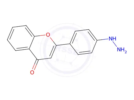 Chemical structure of 4H-1-Benzopyran-4-one,2-(4-hydrazinophenyl)-(9CI)