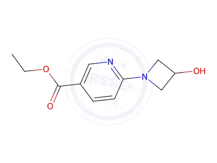 Chemical structure of ethyl 6-(3-hydroxyazetidin-1-yl)pyridine-3-carboxylate