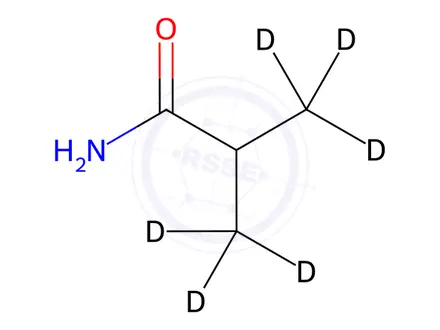 Chemical structure of 2-Methyl-d3-propionic-3,3,3-d3-amide