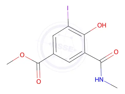 Chemical structure of Methyl 4-hydroxy-3-iodo-5-(methylcarbamoyl)benzoate