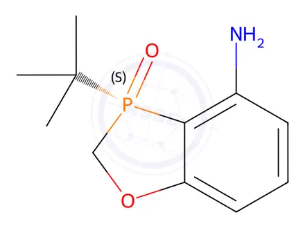 Chemical structure of (3S)-3-Tert-butyl-3-oxo-2H-1,3benzoxaphosphol-4-amine
