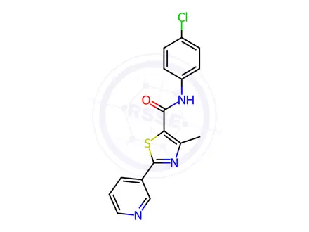Chemical structure of N-(4-Chlorophenyl)-4-methyl-2-(pyridin-3-yl)-1,3-thiazole-5-carboxamide