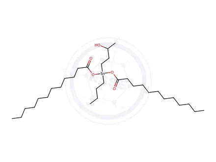 Chemical structure of butyl(3-hydroxybutyl)tin dilaurate