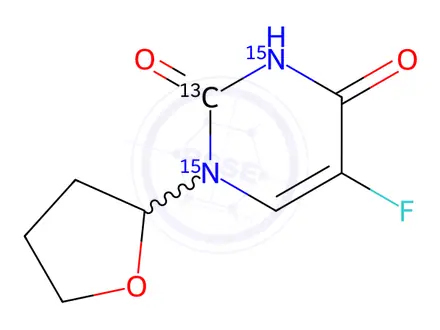 Chemical structure of Tegafur-13C,15N2