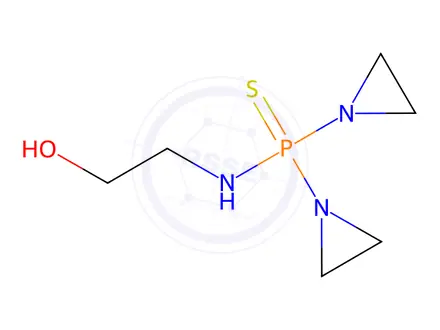 Chemical structure of N-(2-Hydroxyethyl)-P,P-bisaziridinyl Thiophosphamide