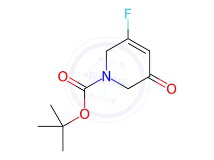 Chemical structure of 5-Fluoro-3-oxo-3,6-dihydro-2H-pyridine-1-carboxylic acid tert-butyl ester