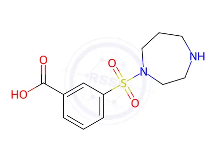 Chemical structure of Benzoic acid, 3-[(hexahydro-1H-1,4-diazepin-1-yl)sulfonyl]-