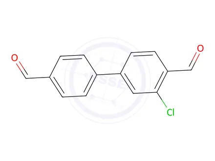 Chemical structure of 3-chloro-[1,1'-biphenyl]-4,4'-dicarbaldehyde