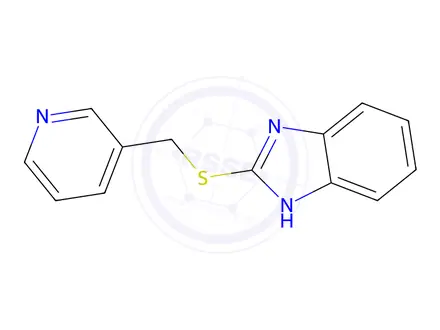Chemical structure of 2-((Pyridin-3-ylmethyl)thio)-1H-benzo[d]imidazole