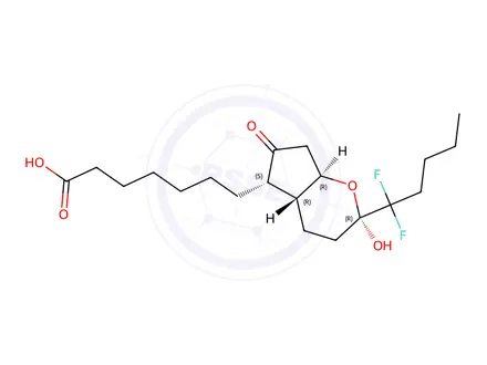 Chemical structure of 7-((2R,4aR,5S,7aR)-2-(1,1-Difluoropentyl)-2-hydroxy-6-oxooctahydrocyclopenta[b]pyran-5-yl)heptanoic Acid