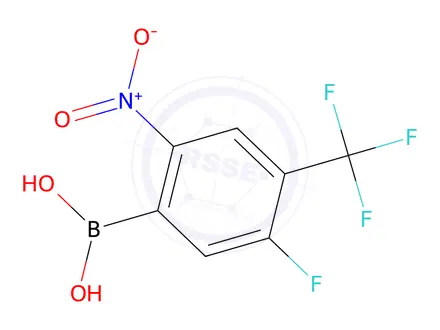 Chemical structure of 5-Fluoro-2-nitro-4-(trifluoromethyl)phenylboronic acid