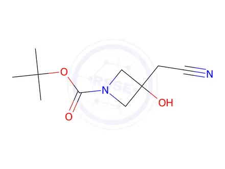 Chemical structure of tert-butyl 3-(cyanomethyl)-3-hydroxyazetidine-1-carboxylate