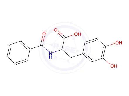 Chemical structure of N-benzoyl-3-hydroxy-D-tyrosine