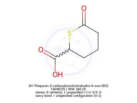 Chemical structure of 2H-Thiopyran-2-carboxylicacid,tetrahydro-6-oxo-(9CI)