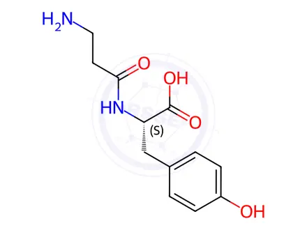 Chemical structure of H-BETA-ALA-TYR-OH