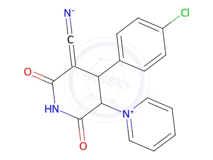 Chemical structure of 4-(4-Chlorophenyl)-3-cyano-6-oxo-5-(1-pyridiniumyl)-1,4,5,6-tetrahydro-2-pyridinolate