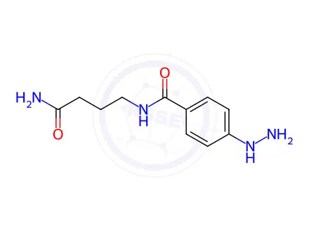 Chemical structure of Benzamide, N-(4-amino-4-oxobutyl)-4-hydrazinyl-