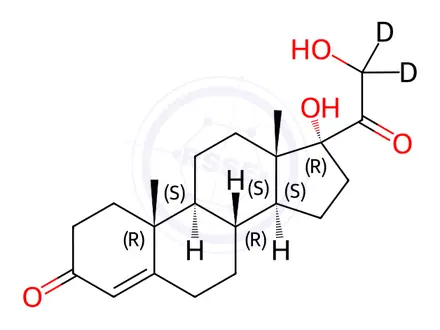Chemical structure of 11-Deoxycortisol-d2