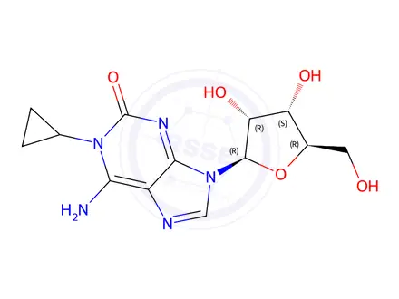 Chemical structure of 1-cyclopropylisoguanosine