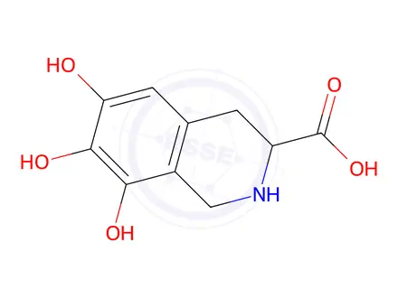 Chemical structure of 6,7,8-Trihydroxy-1,2,3,4-tetrahydroisoquinoline-3-carboxylic acid