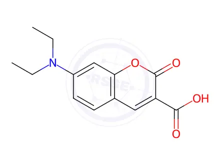 Chemical structure of 7-(Diethylamino)coumarin-3-carboxylic acid