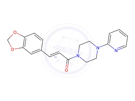 Chemical structure of (2E)-3-(2H-1,3-Benzodioxol-5-yl)-1-[4-(pyridin-2-yl)piperazin-1-yl]prop-2-en-1-one
