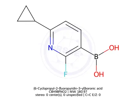 Chemical structure of (6-Cyclopropyl-2-fluoropyridin-3-yl)boronic acid