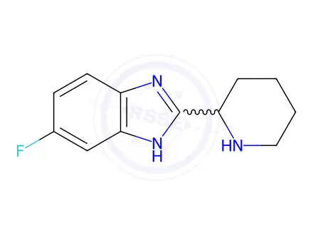 Chemical structure of 6-fluoro-2-piperidin-2-yl-1H-benzimidazole:dihydrochloride