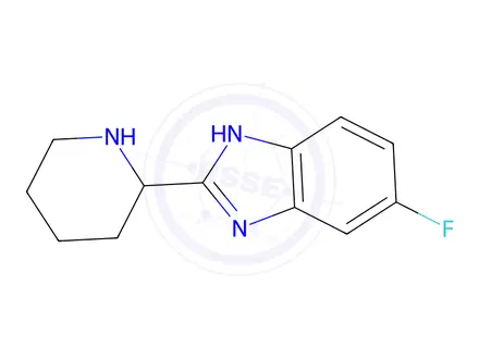 Chemical structure of 5-Fluoro-2-piperidin-2-yl-1H-benzimidazole dihydrochloride