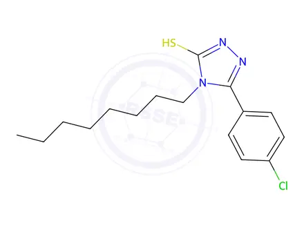 Chemical structure of 5-(4-Chloro-phenyl)-4-octyl-4H-[1,2,4]triazole-3-thiol
