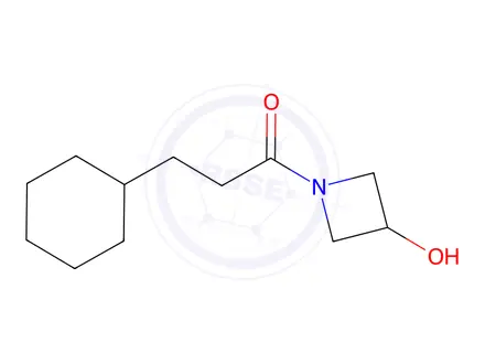 Chemical structure of 3-cyclohexyl-1-(3-hydroxyazetidin-1-yl)propan-1-one