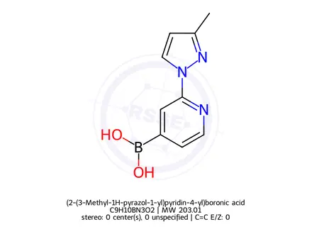 Chemical structure of (2-(3-Methyl-1H-pyrazol-1-yl)pyridin-4-yl)boronic acid