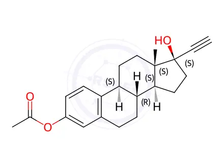 Chemical structure of Ethynyl Estradiol 3-Acetate