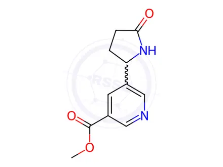 Chemical structure of 5-(5-Oxopyrrolidin-2-yl)nicotinic Acid Methyl Ester