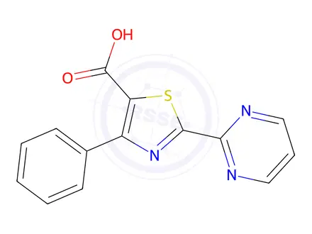 Chemical structure of 4-Phenyl-2-(pyrimidin-2-yl)thiazole-5-carboxylic acid