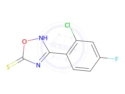 Chemical structure of 3-(2-chloro-4-fluorophenyl)-1,2,4-oxadiazole-5-thiol
