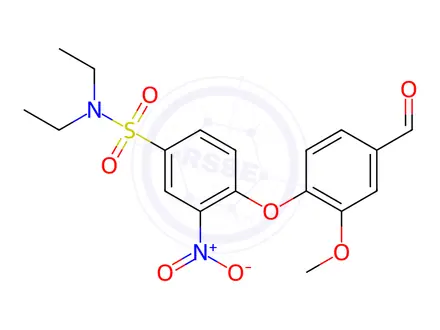 Chemical structure of N,N-Diethyl-4-(4-formyl-2-methoxyphenoxy)-3-nitrobenzenesulfonamide