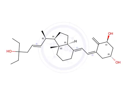 Chemical structure of 1,25-dihydroxy-26,27-dihomo-22-ene-vitamin D3