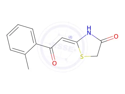 Chemical structure of 2-[2-(2-Methylphenyl)-2-oxoethylidene]-1,3-thiazolidin-4-one