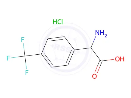 Chemical structure of (S)-2-Amino-2-(4-(trifluoromethyl)phenyl)acetic acid hydrochloride