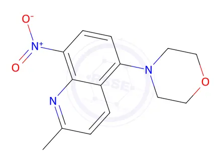 Chemical structure of 4-(2-Methyl-8-nitroquinolin-5-yl)morpholine