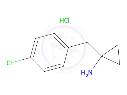 Chemical structure of 1-[(4-chlorophenyl)methyl]cyclopropan-1-amine hydrochloride